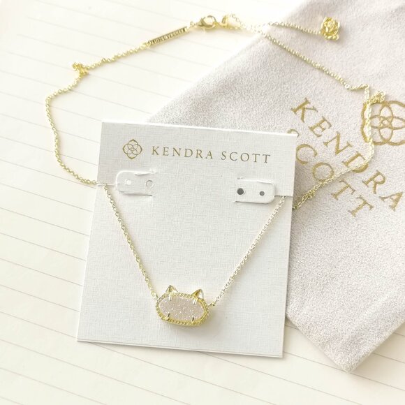 Elisa Cat Gold Iridescent Drusy Pendant Necklace - Kendra Scott - Picture 2 of 3